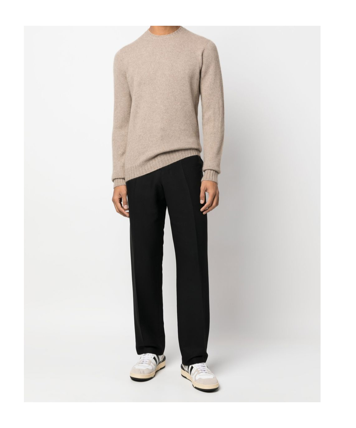 Drumohr Crew-neck Cashmere Jumper In Nude