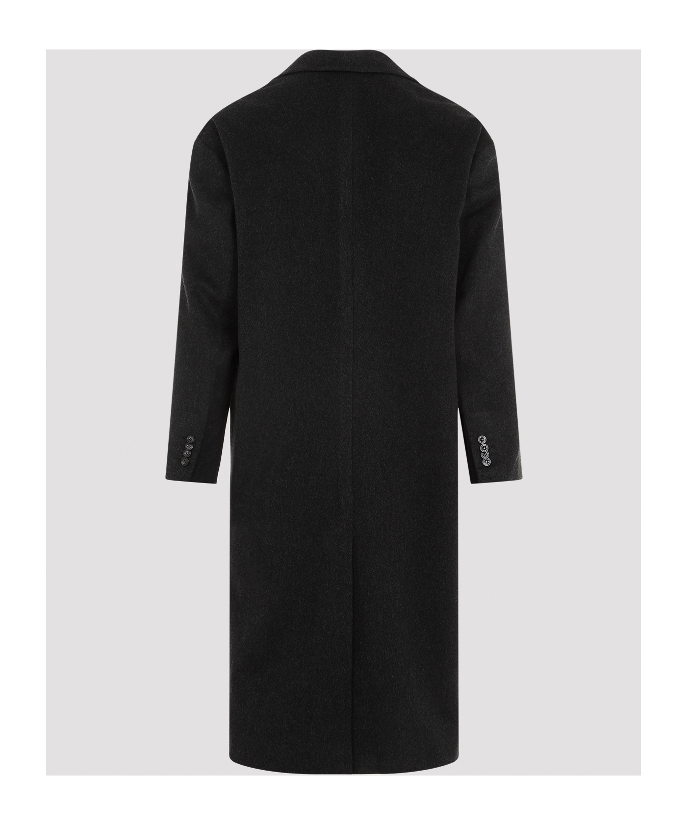 Kiton Dark Grey Tib Virgin Wool Coat In Black