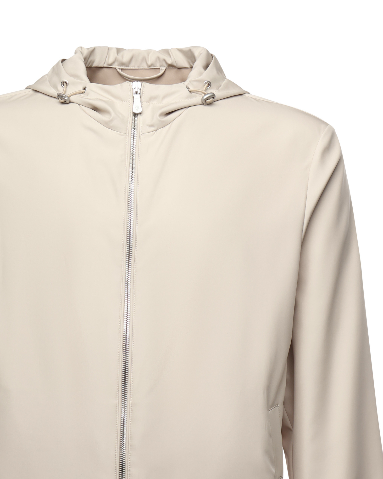 Eleventy Silk Hooded Jacket Long Sleeves In Gray