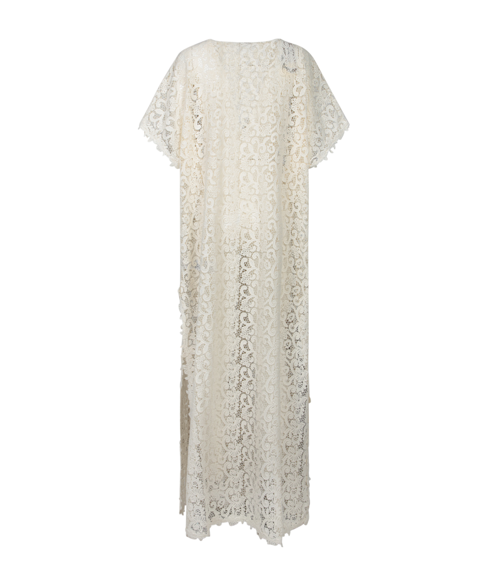 Ermanno Scervino Long Macrama Lace Cardigan With A V-neckline