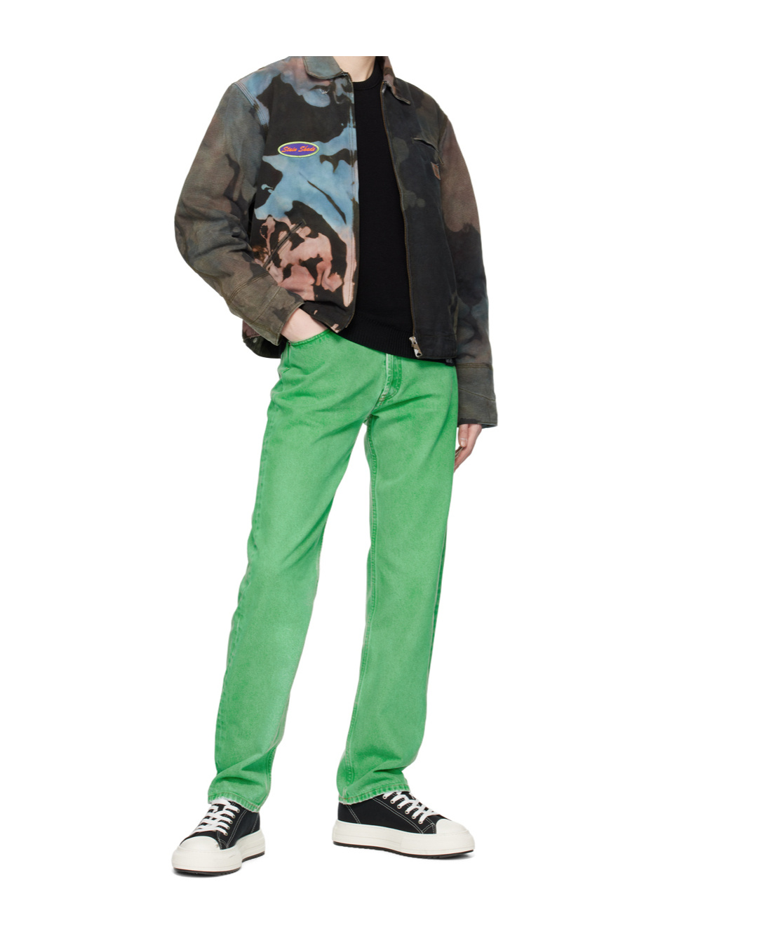 Darkpark Skinny-fit Non-stretch Denim Jeans In Green