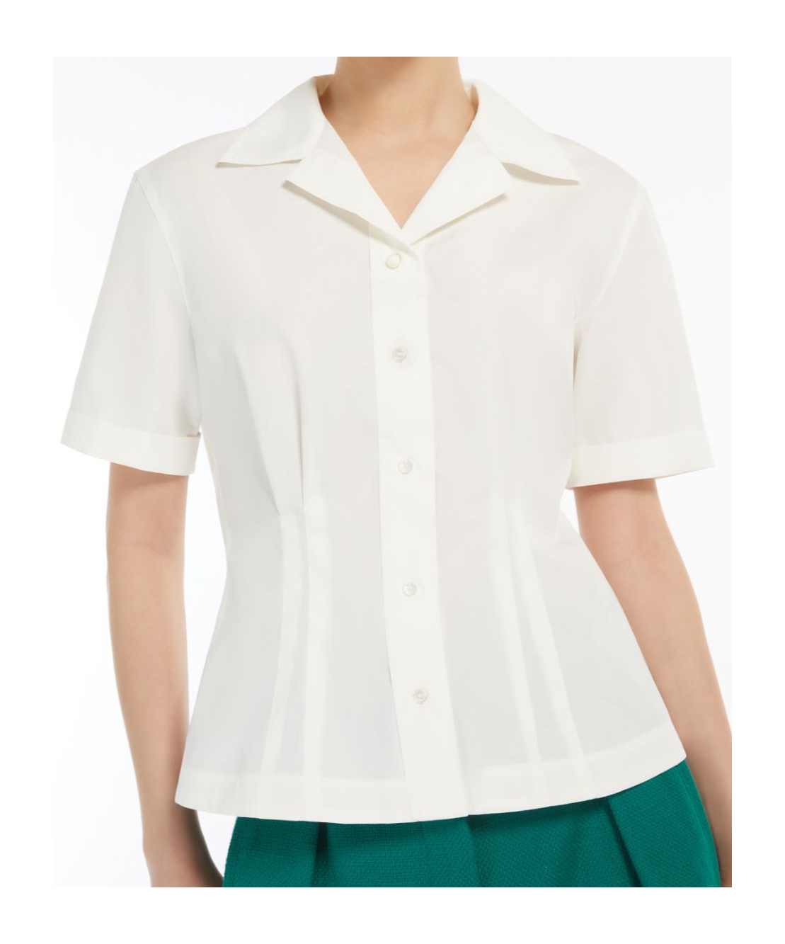 Weekend Max Mara Button-up Short-sleeved Top In White