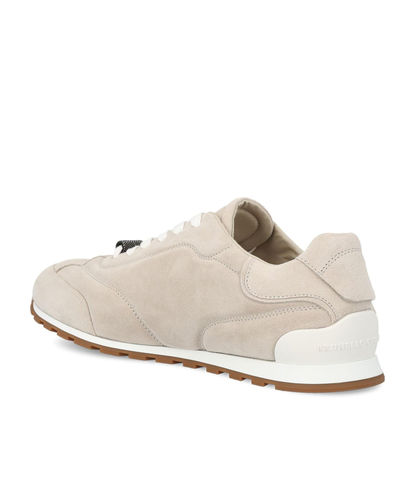 Brunello Cucinelli Suede Slim Runner Sneakers In Nude