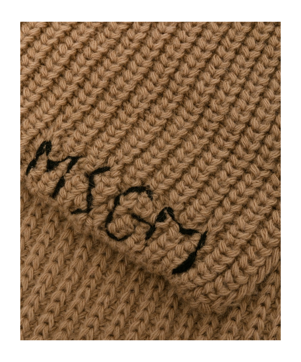 Msgm Logo Knitted Scarf In Brown