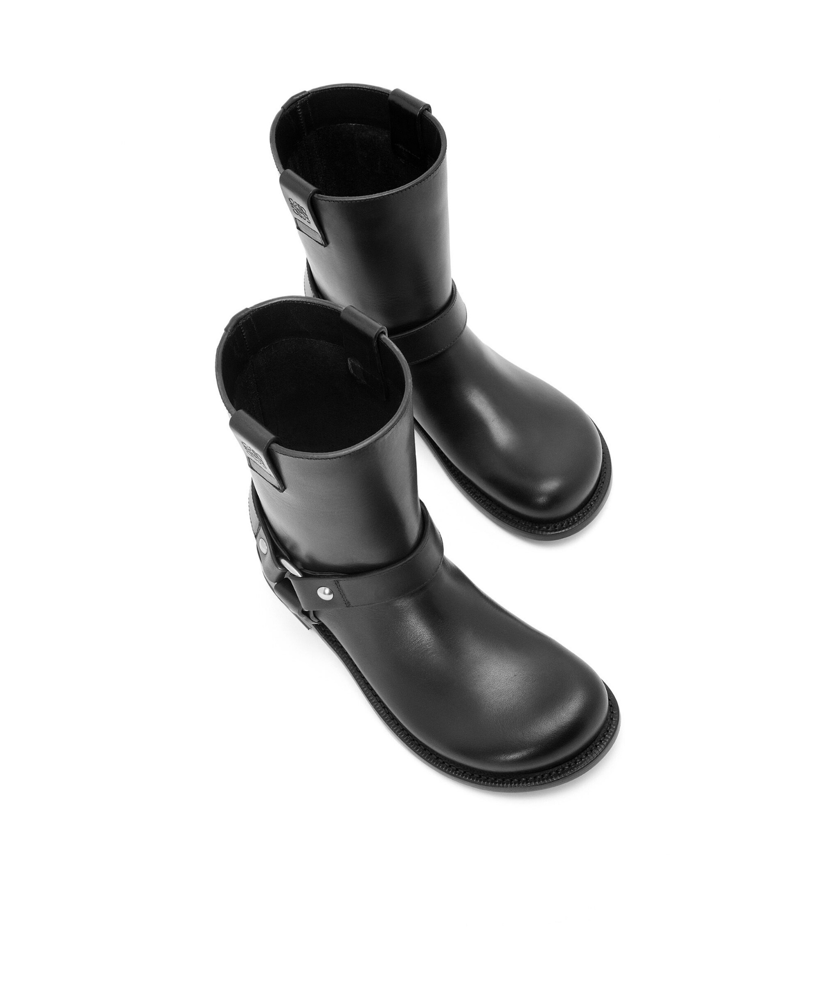Loewe Man Ankle Boots Black Size 9 Leather In Black