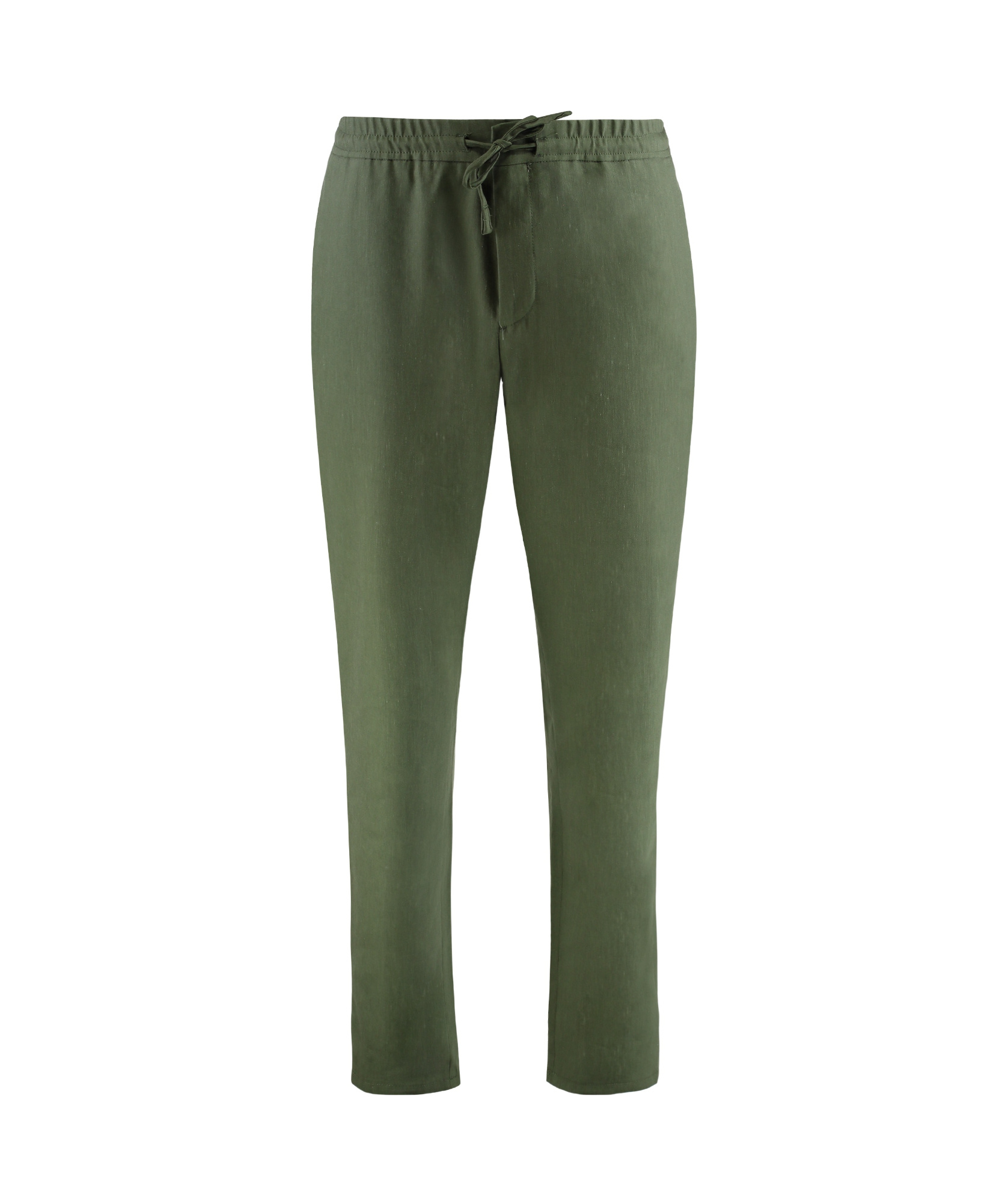 Canali Drawstring Wool-blend Regular Trousers In Green