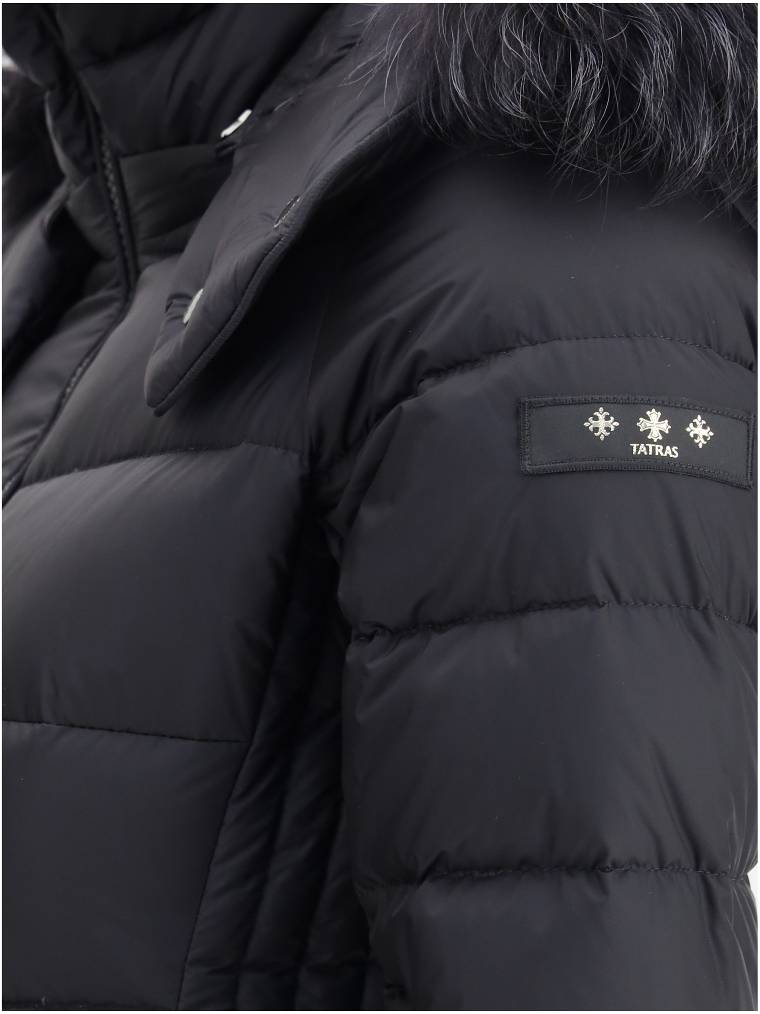 Tatras Quilted Down Coat With Detachable Fur-trimmed Hood In Black