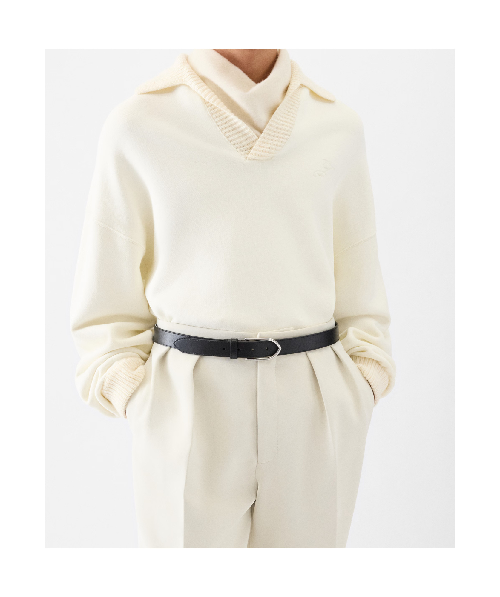 Jacquemus Ribbed Collar Long Sleeves Sweater In Neutral