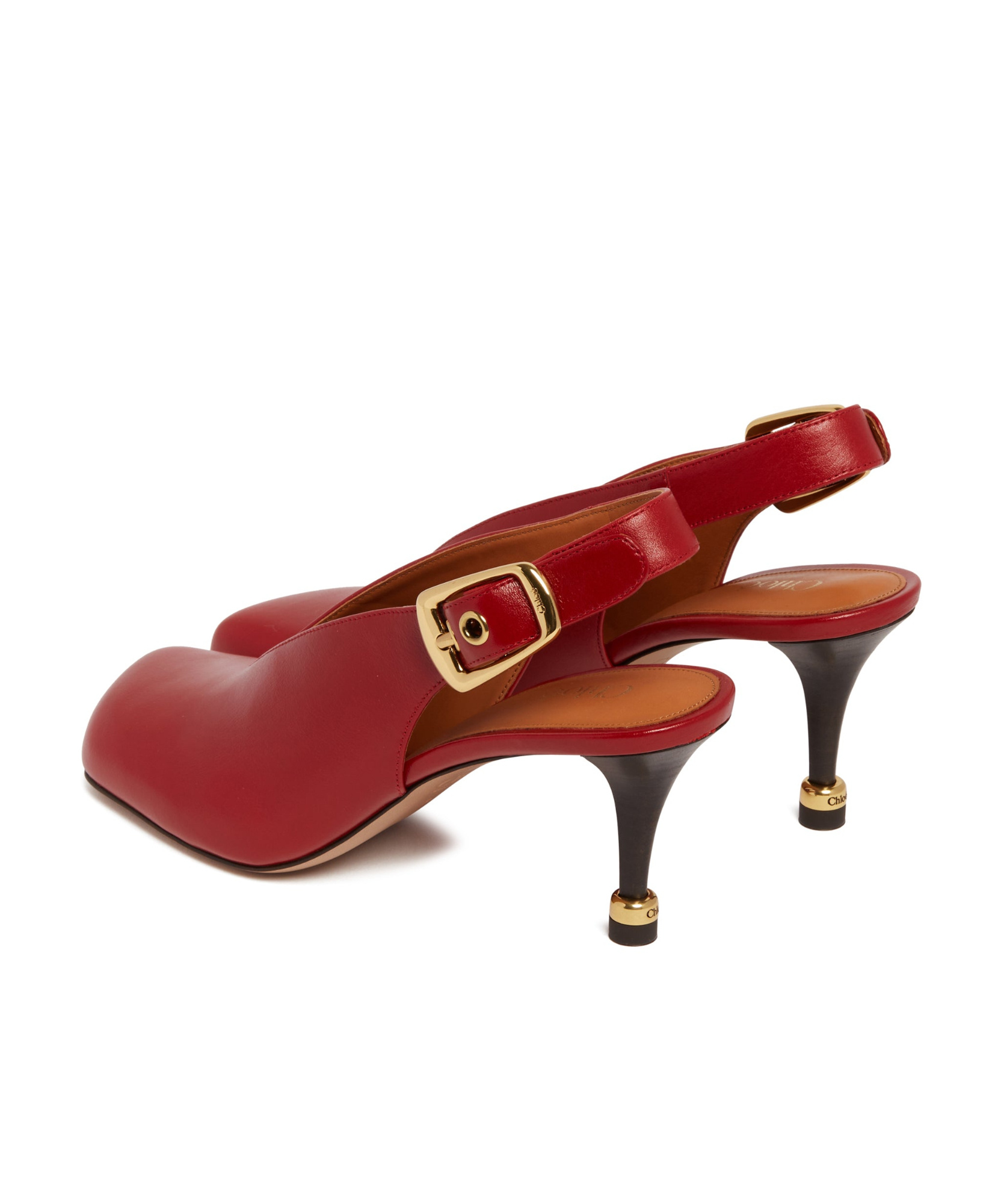 Chloé Womens Chloe Andrea Slingback Leather Heeled Pumps In Red