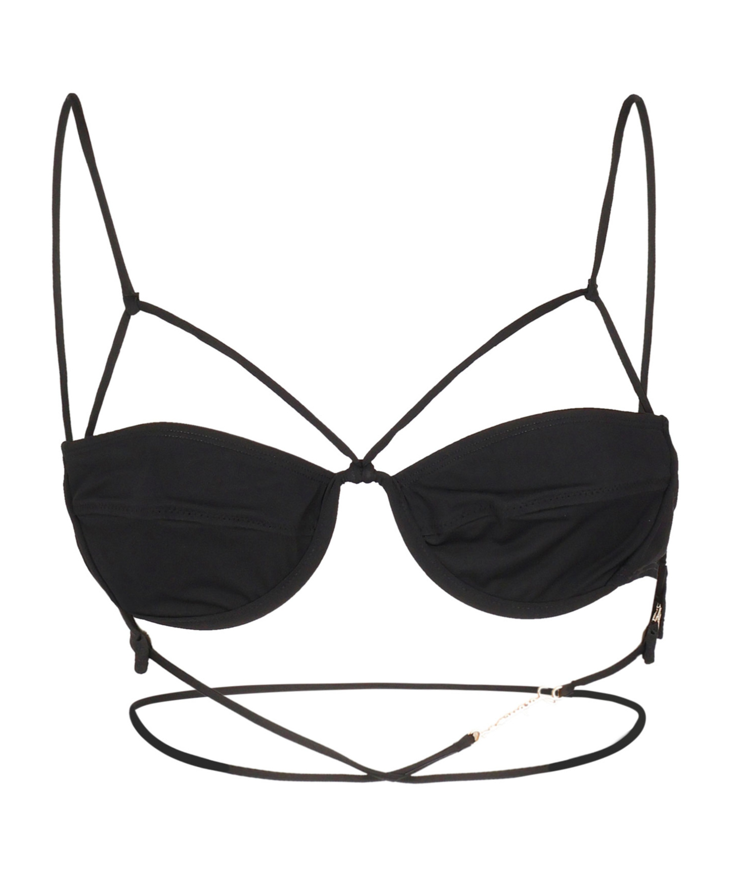 Jacquemus Le Haut De Maillot Signature Bikini Top In Black