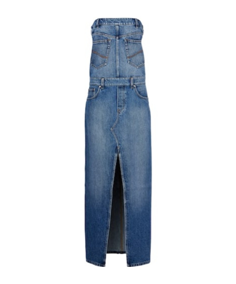 Stella Mccartney Denim Maxi Dress In Blue