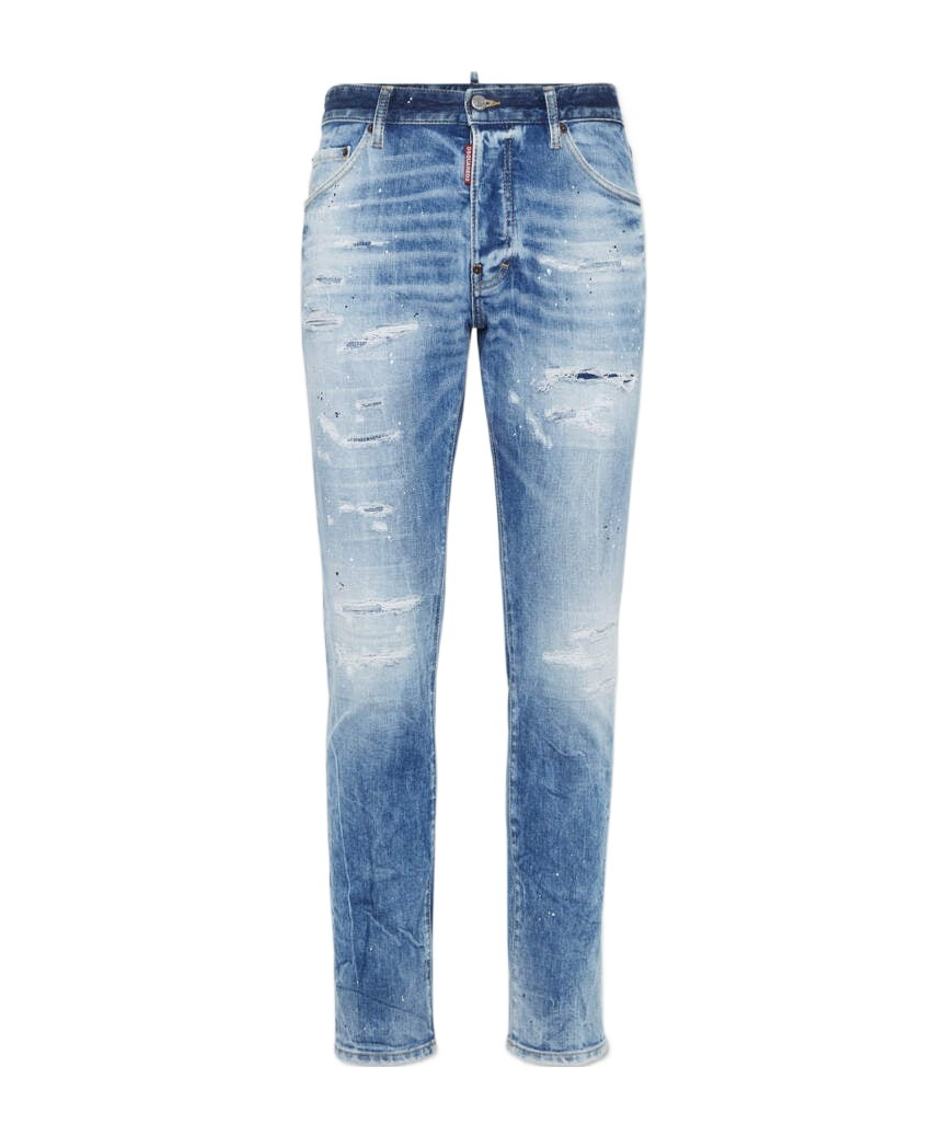 Dsquared2 Cool Guy Blue Five Pocket Jeans With Faded Effect In Denim Man In Blue