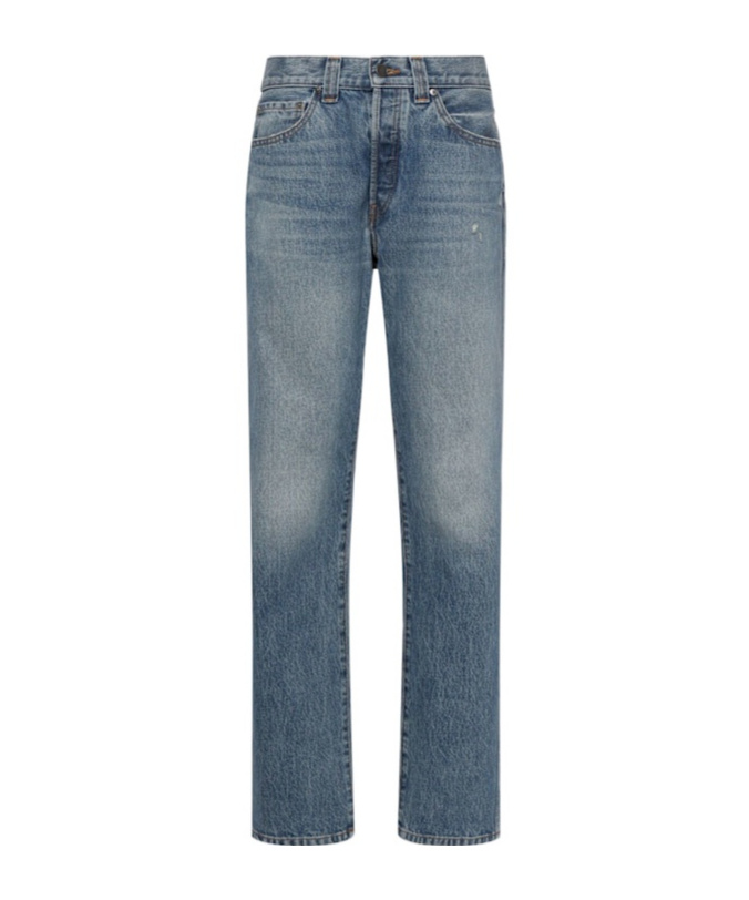 Khaite Callum Denim Straight Jeans In Blue