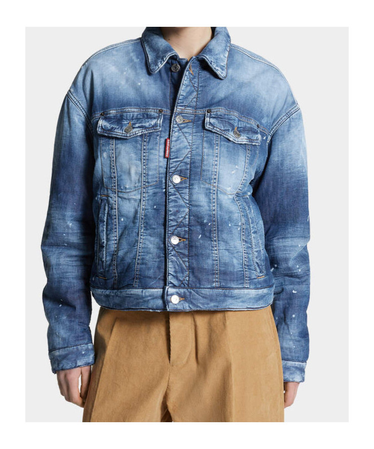 Dsquared2 Long Sleeve Denim Jacket In Blue