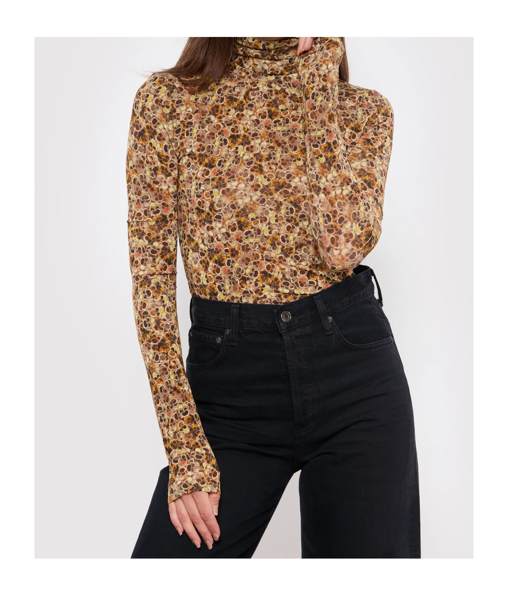 Isabel Marant Multicolored Printed Knitted Top In Nude