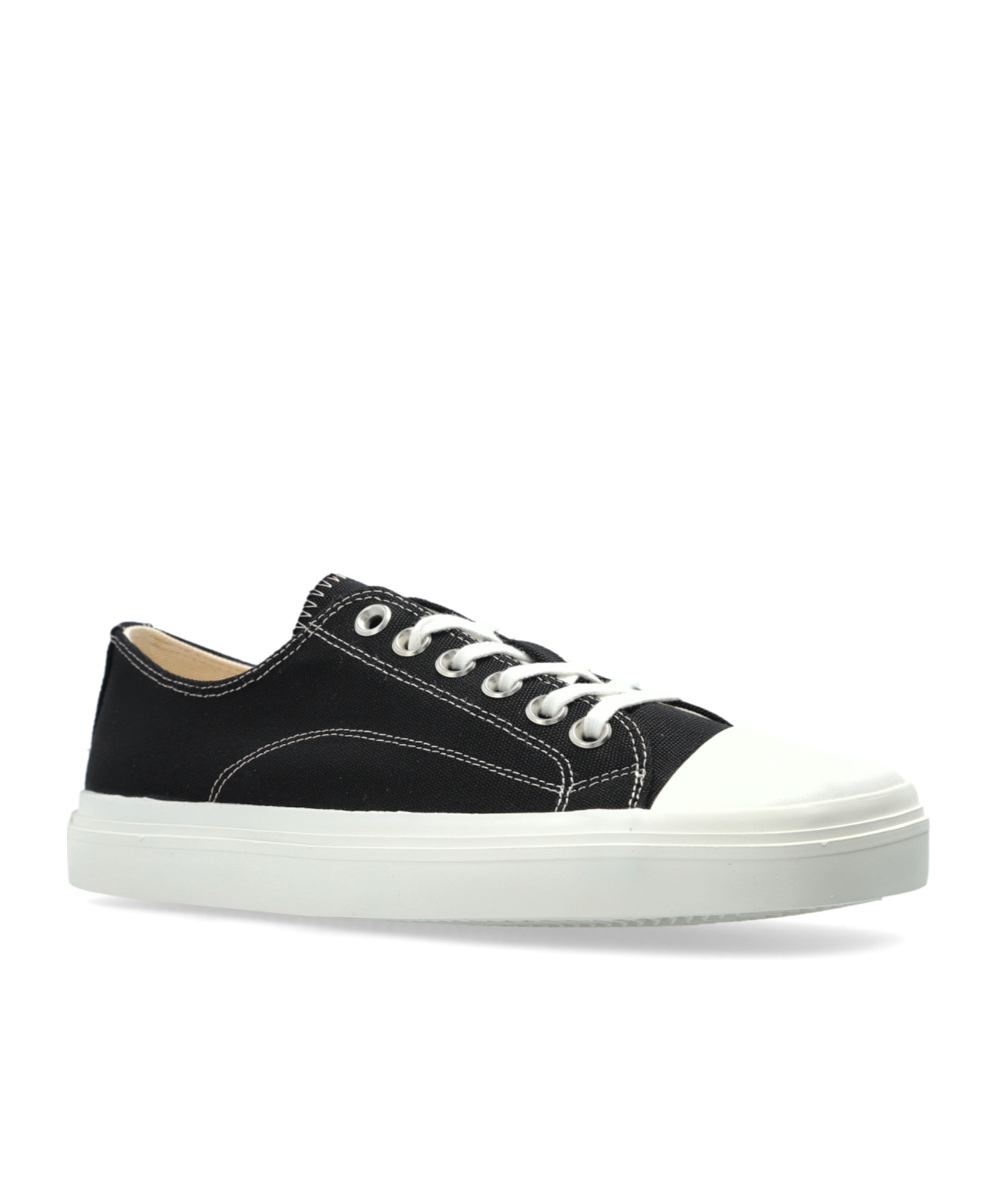 Moschino Square-toe Low-top Sneakers In Black