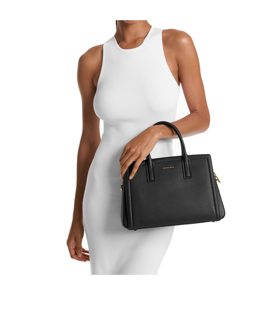 Michael Kors Structured Black Leather Shoulder Bag