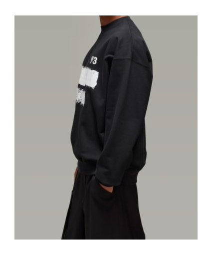 Y-3 Sweatshirt Whit Maxi Print In Black