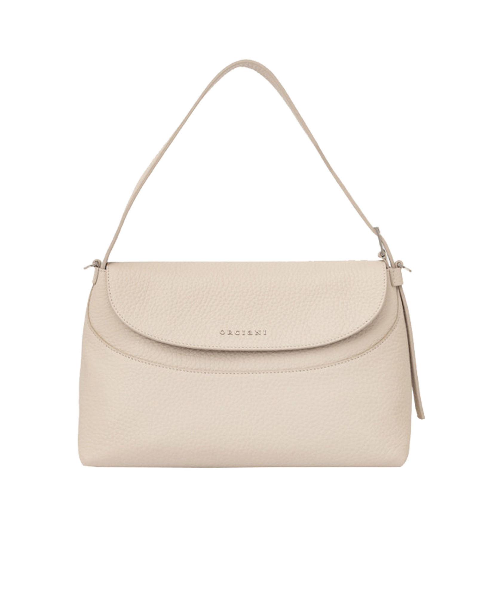Orciani Logo-lettering Shoulder Bag In Nude