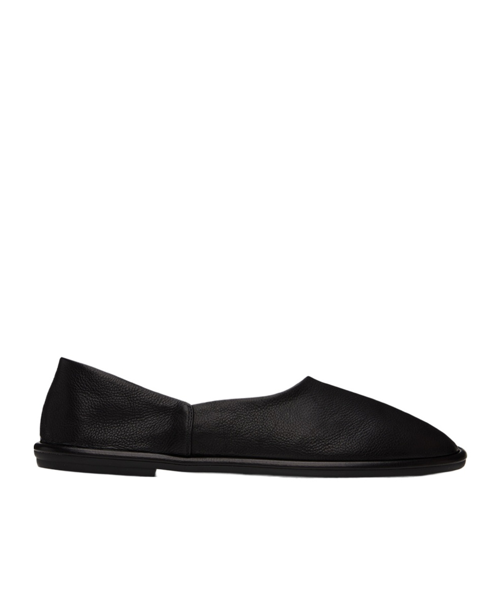 Shop The Row Round Head Loafer Shoes In Black