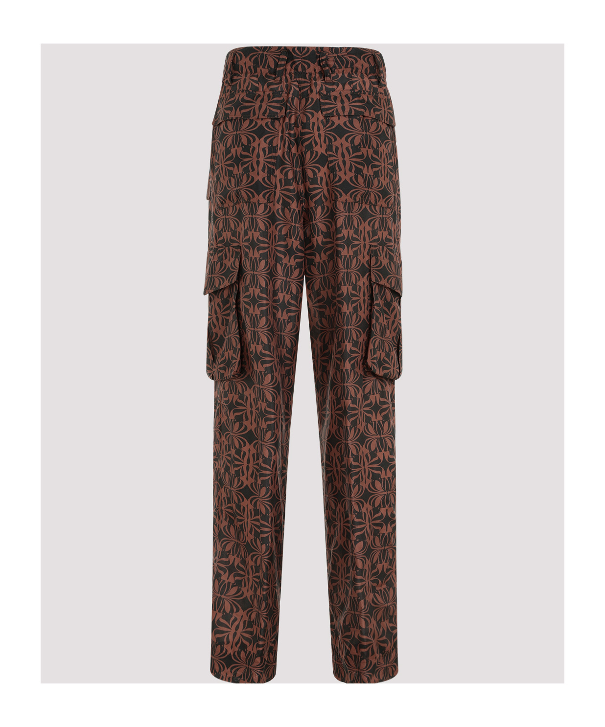 DRIES VAN NOTEN ABSTRACT-PRINT SILK CARGO PANTS 