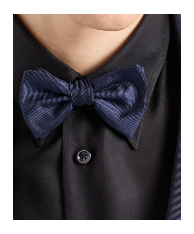 Giorgio Armani Textured Silk Bow Tie With Adjustable Strap In Blue