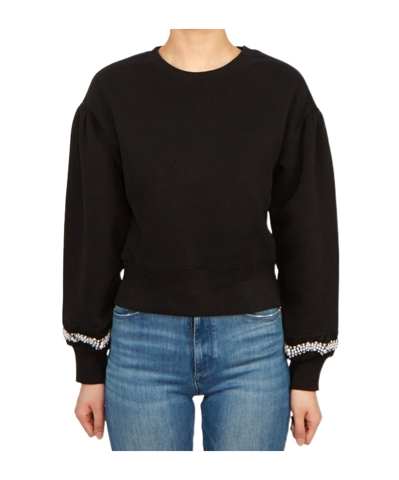 Allsaints Long-sleeved Ribbed Sweatshirt In Black