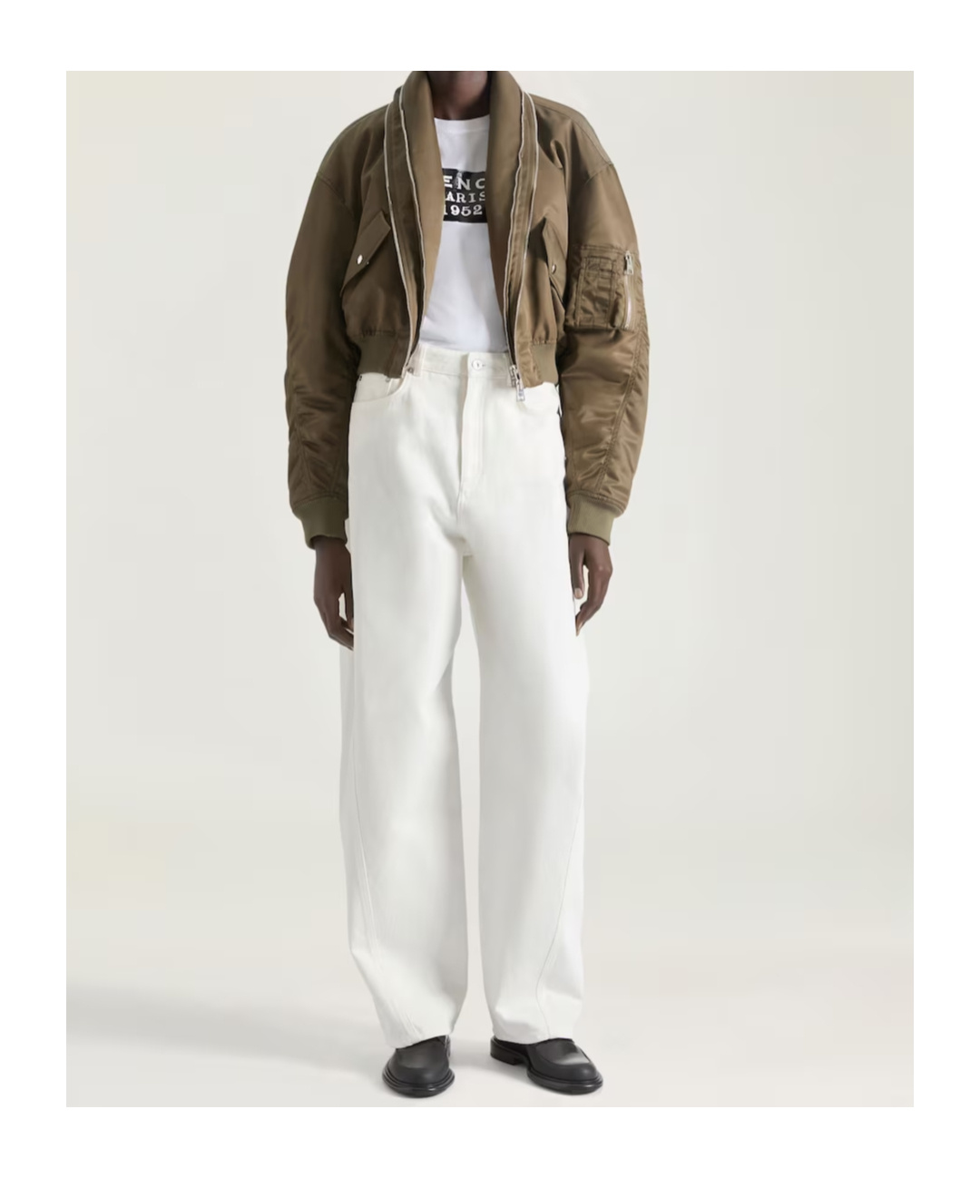 Givenchy Bomber With Zipped Shawl Collar In Nylon In Green