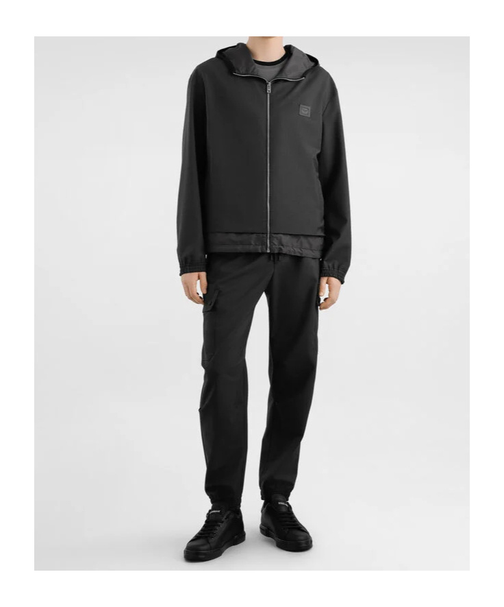 Dolce & Gabbana Wool Canvas Cargo Trousers In Black