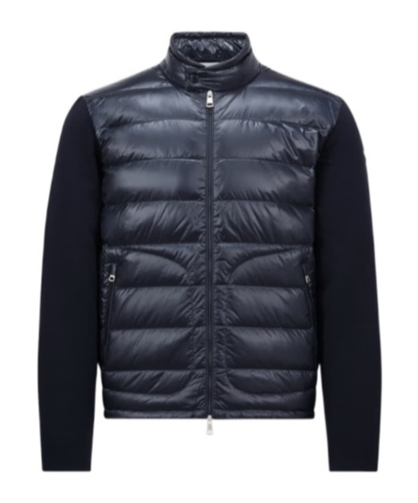 Moncler Long-sleeved Down Jacket In Blue