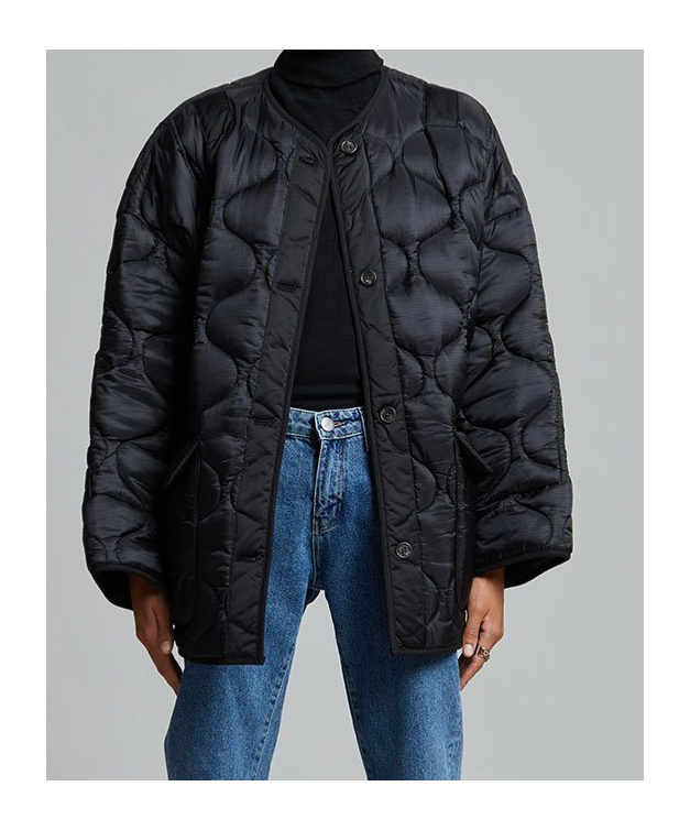 THE FRANKIE SHOP TEDDY QUILTED JACKET - BLACK