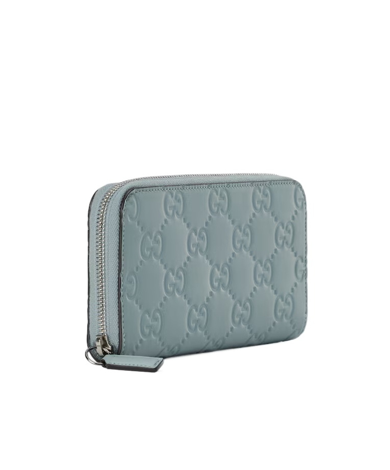 Shop Gucci Gg Embossed Wallet In Gray