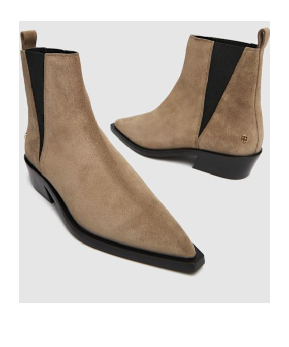 ANINE BING SQUARE TOE ANKLE BOOTS