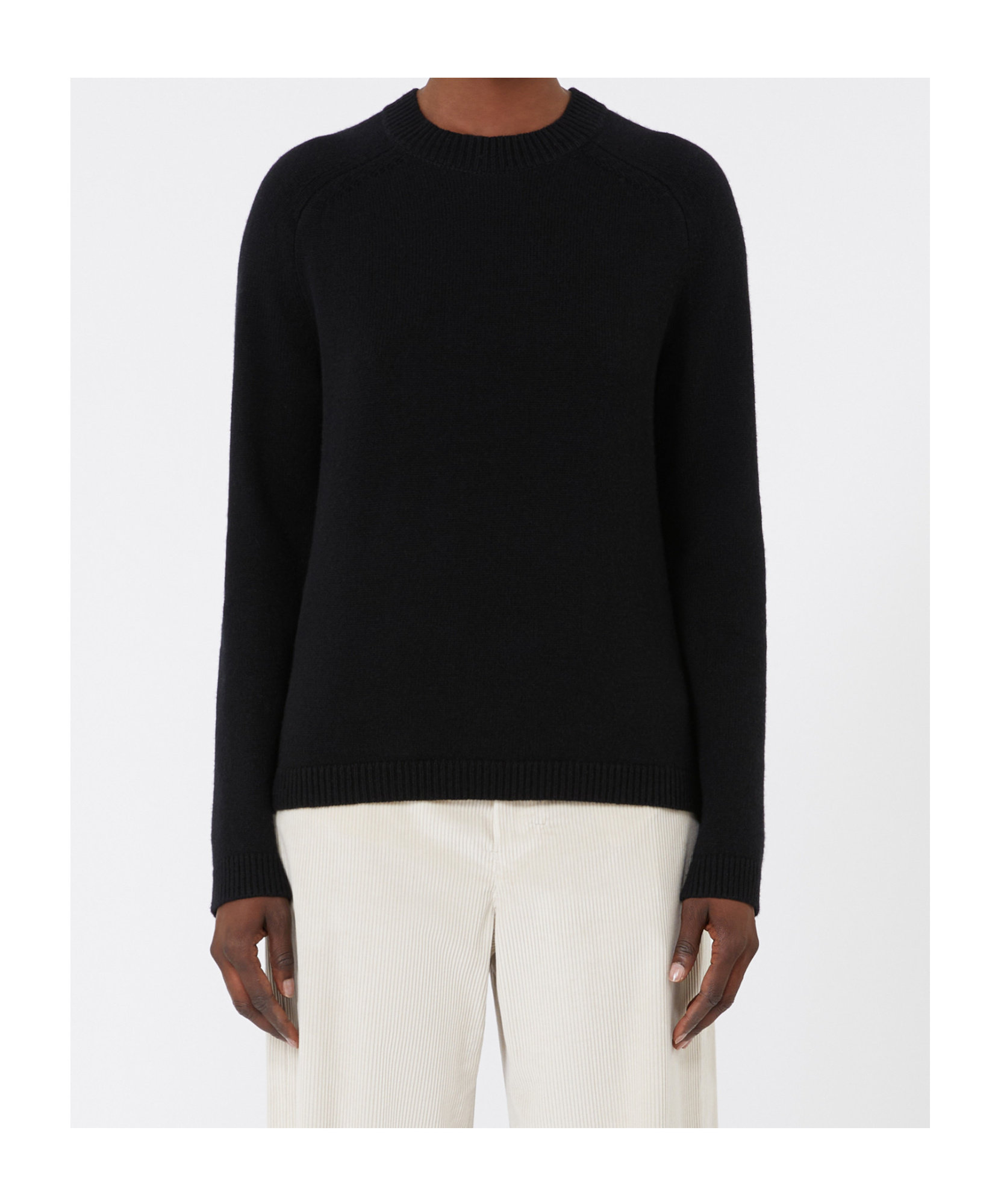 Max Mara Wool And Cashmere Crewneck Sweater In Black