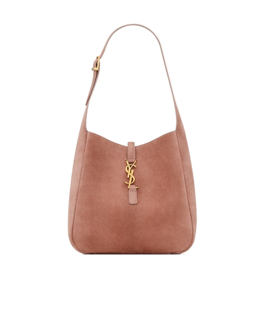 Saint Laurent Le 5 À 7 Supple Small In Suede In Brown