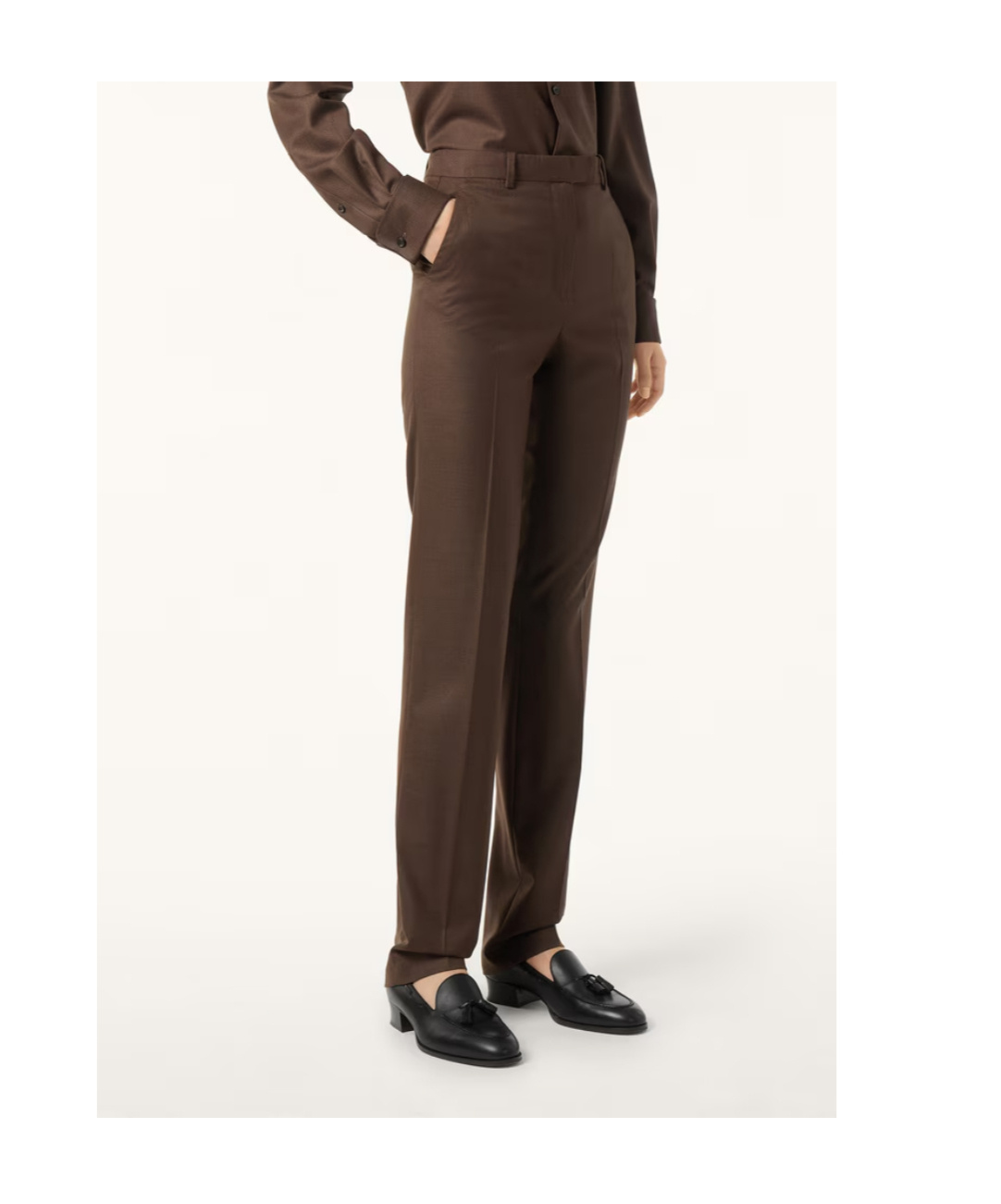 Loro Piana Davey Virgin Wool Straight Pants In Brown