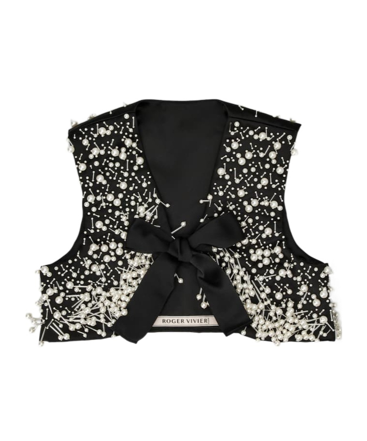 Roger Vivier Beaded Vest In Black