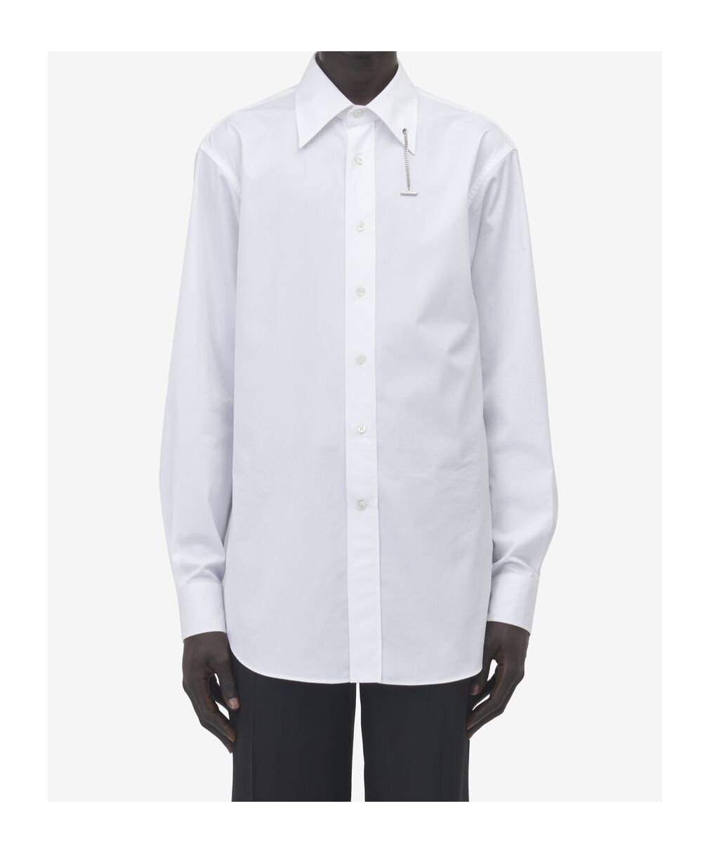 Alexander Mcqueen Long-sleeved Button Fastened Shirt In White