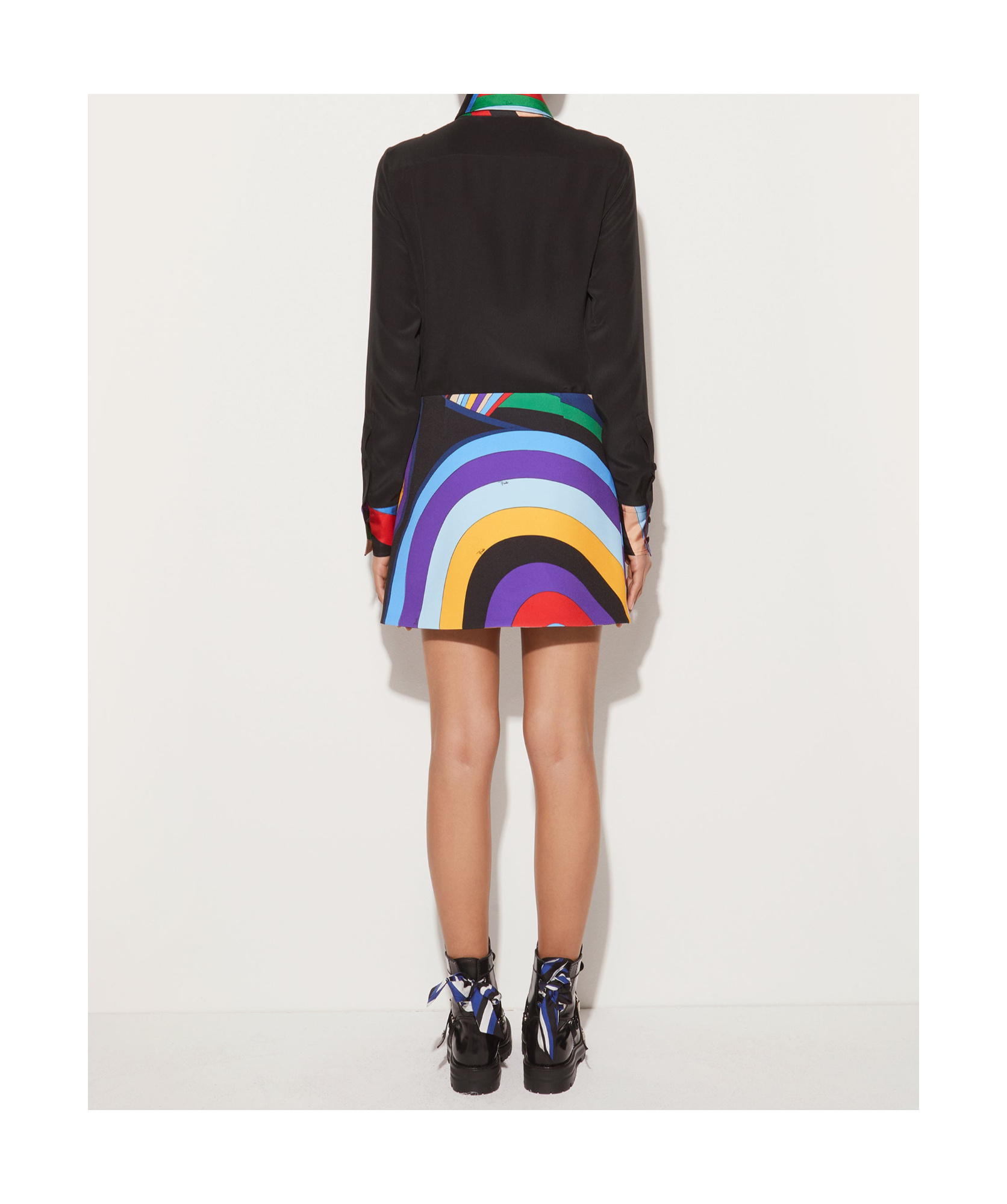 Pucci Rainbow Printed Mini Skirt In Multicolor