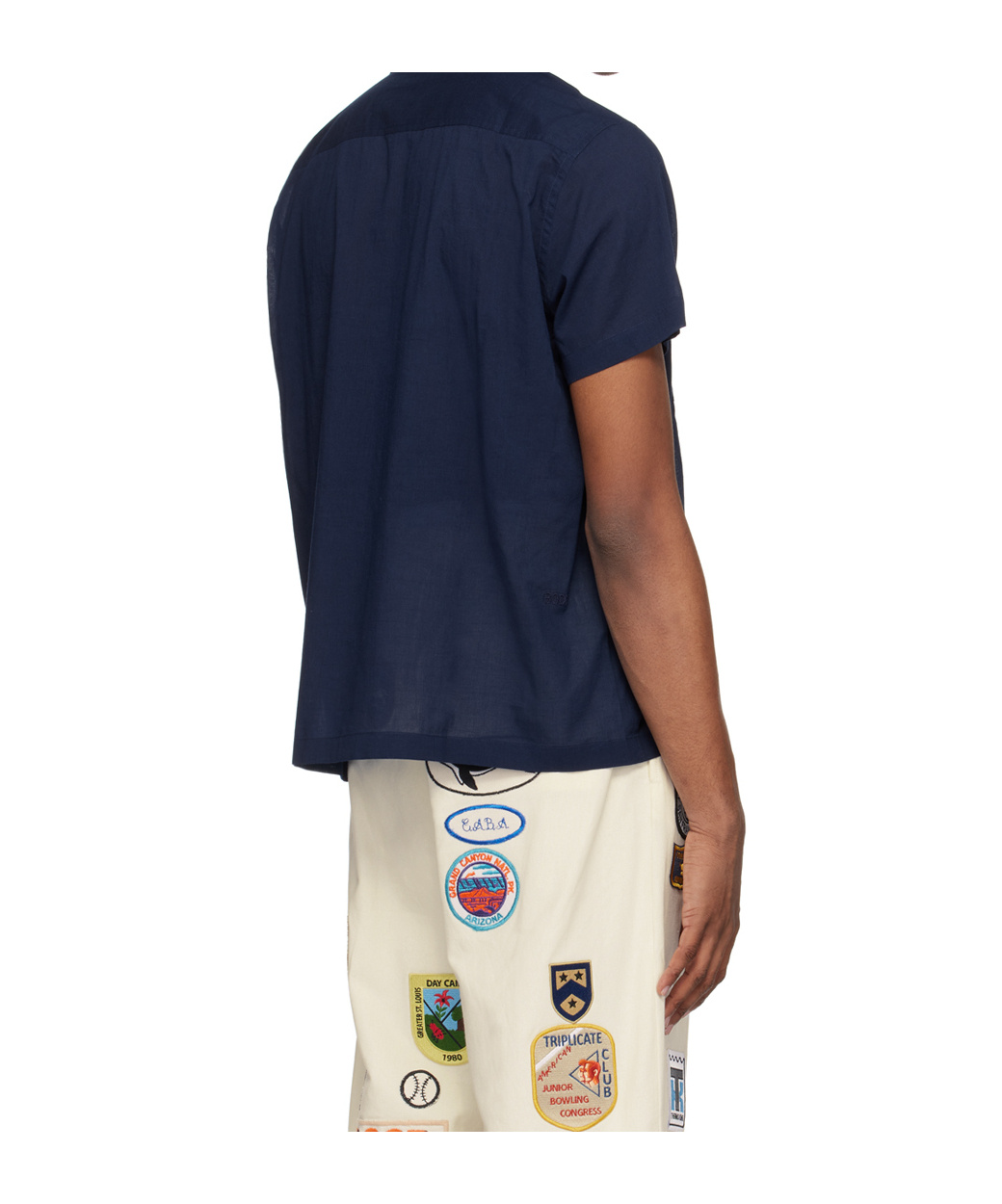 Bode Short-sleeved Shirt In Navy Blue