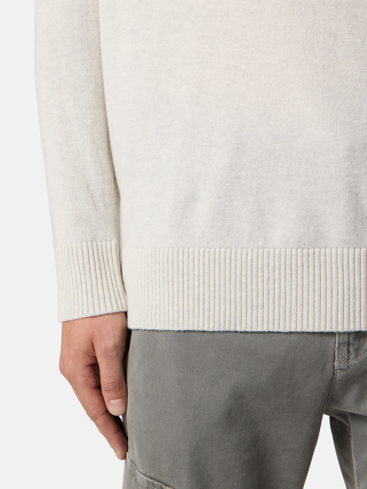 Stone Island Knit Crewneck Jumper In Light Rws Geelong Wool In White