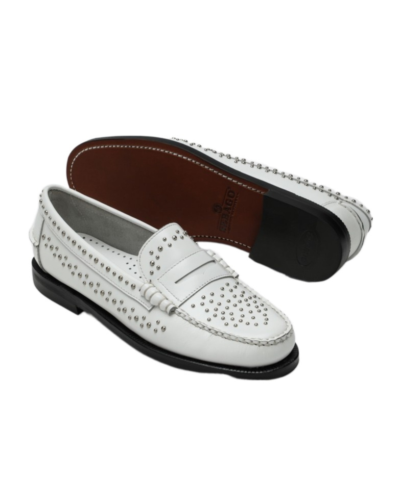 Sebago Classic Dan Loafer White With Studs