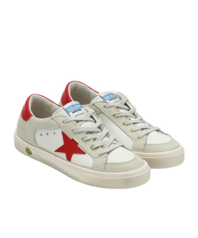 Golden Goose May Leather And Nabuk Upper Leather Star And Heel In Nude