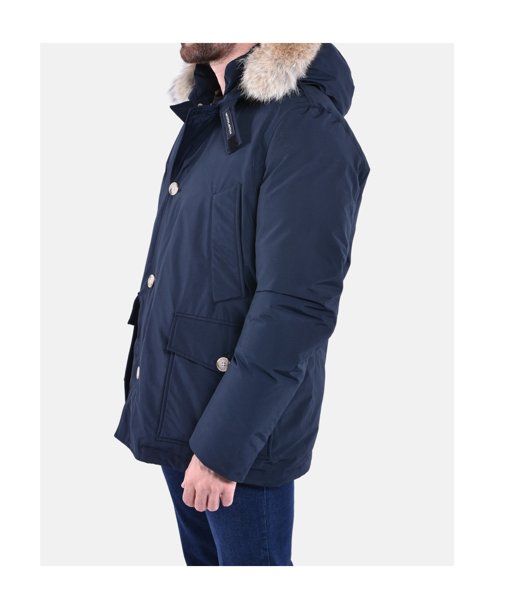 Woolrich Arctic Detachable Fur Anorak In Blue