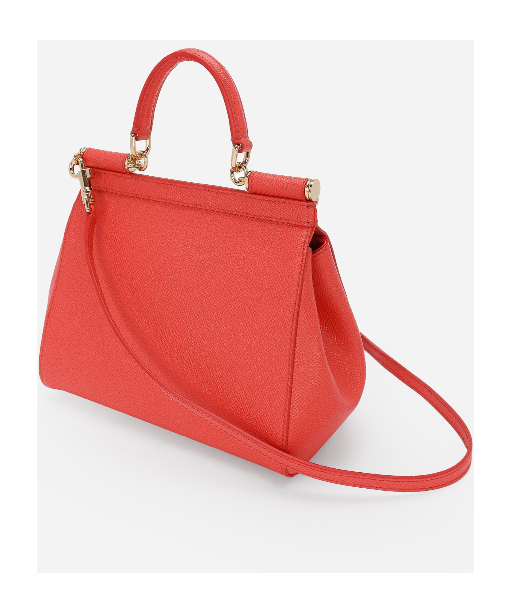 Dolce & Gabbana Medium Sicily Leather Tote Bag In Red