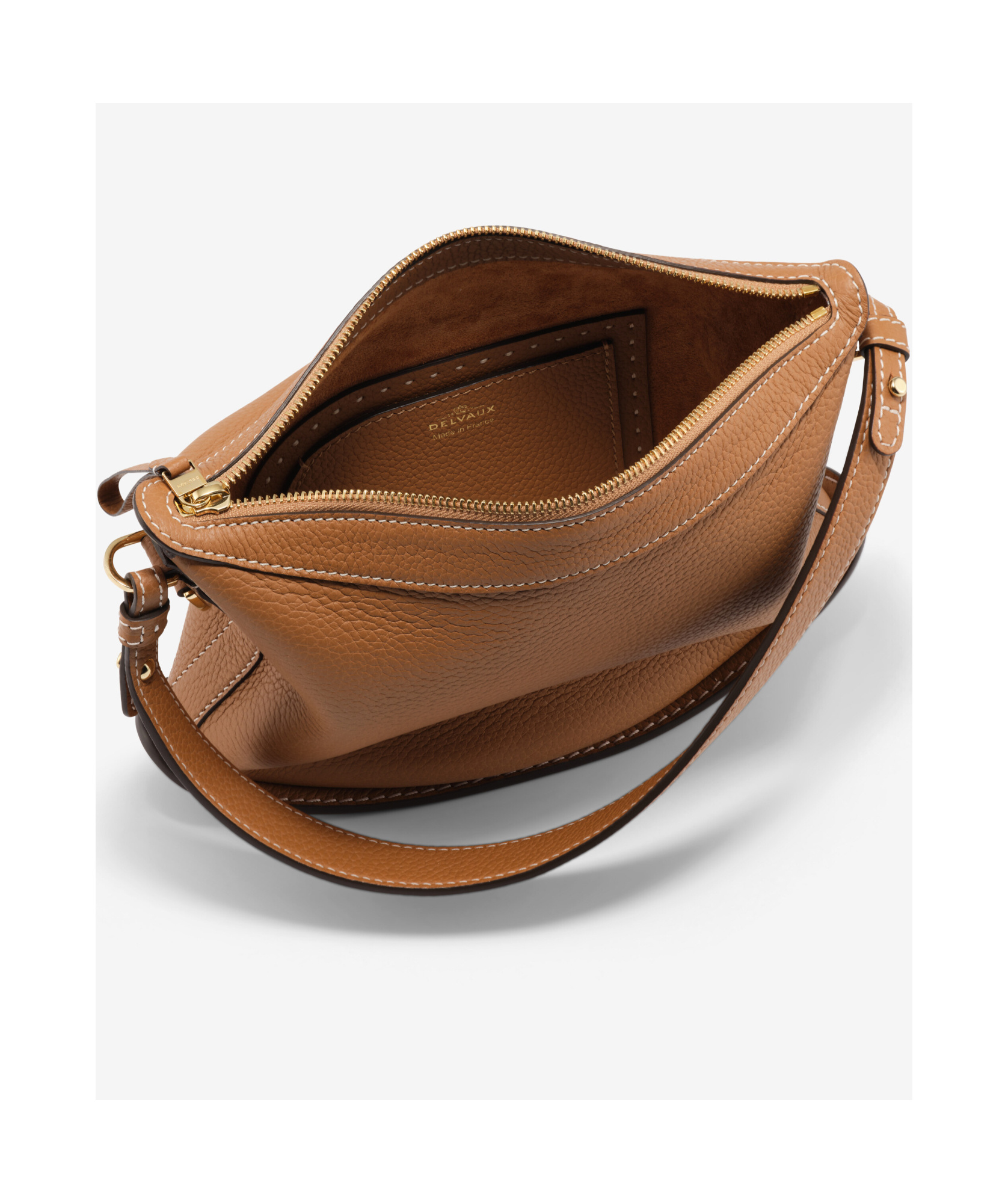 Delvaux Zippered Shoulder Bag In Brown