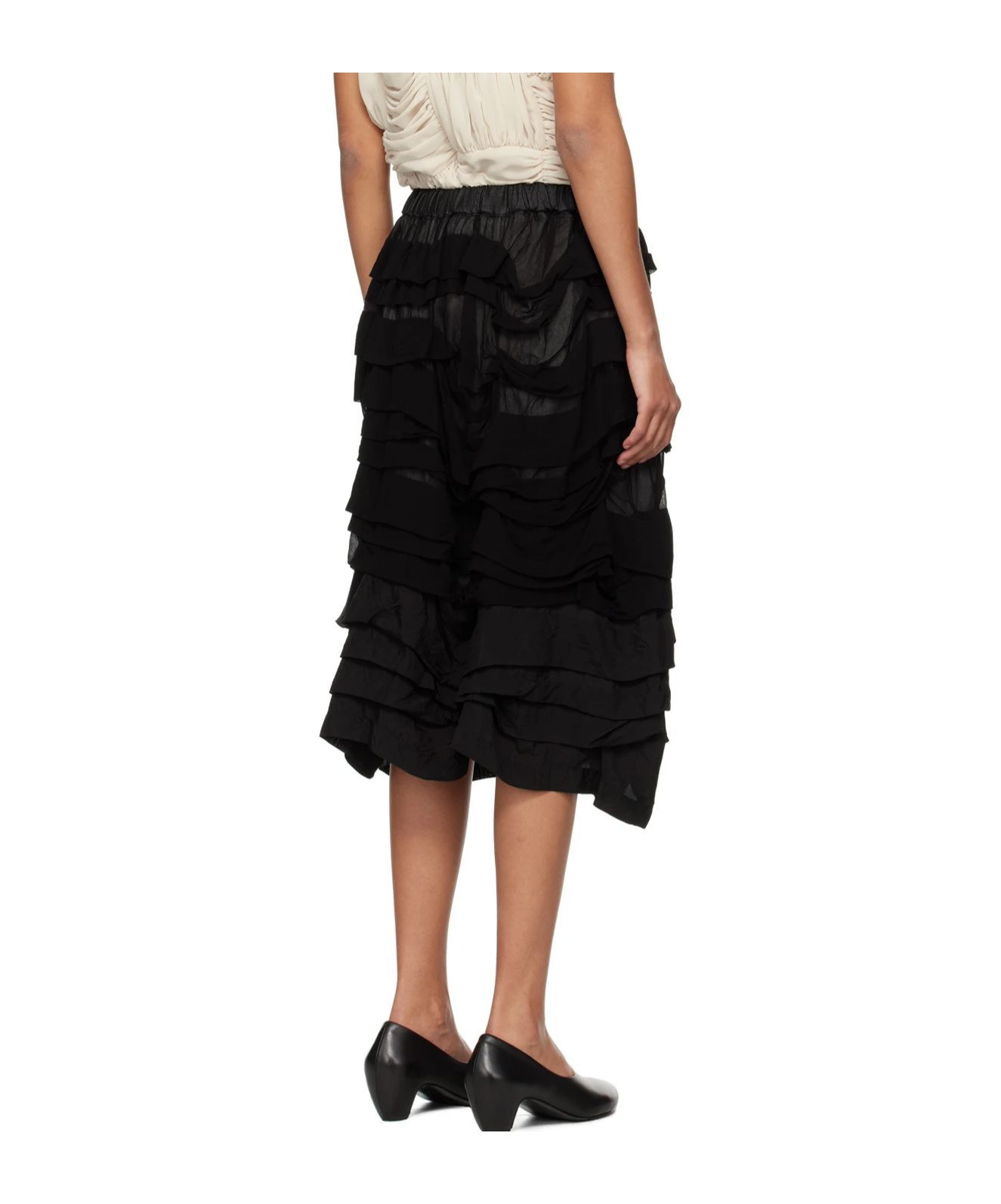 Shop Comme Des Garçons High-waisted Pleated Skirt In Black