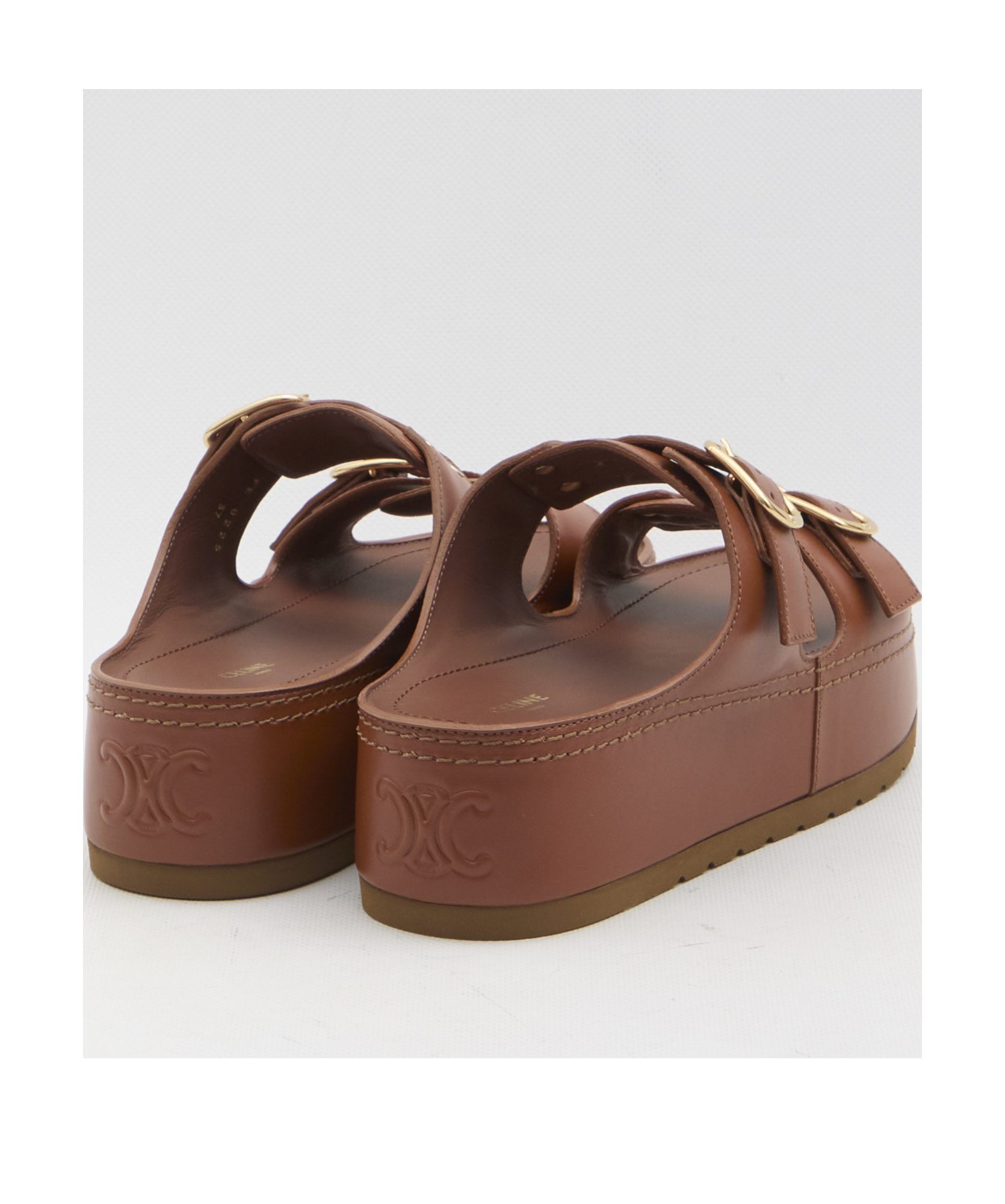 Celine Platform Slippers In Brown