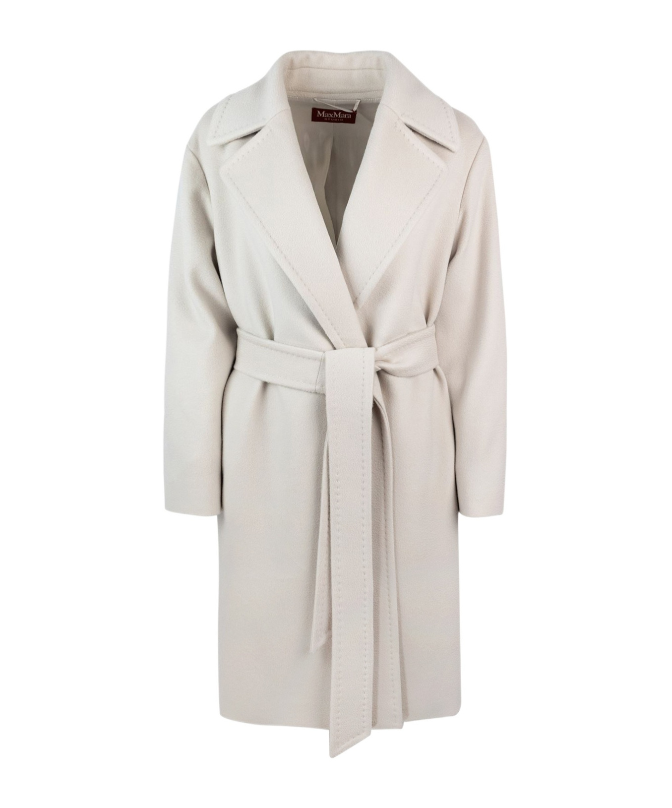 Max Mara Ecru Tiger Coat In White