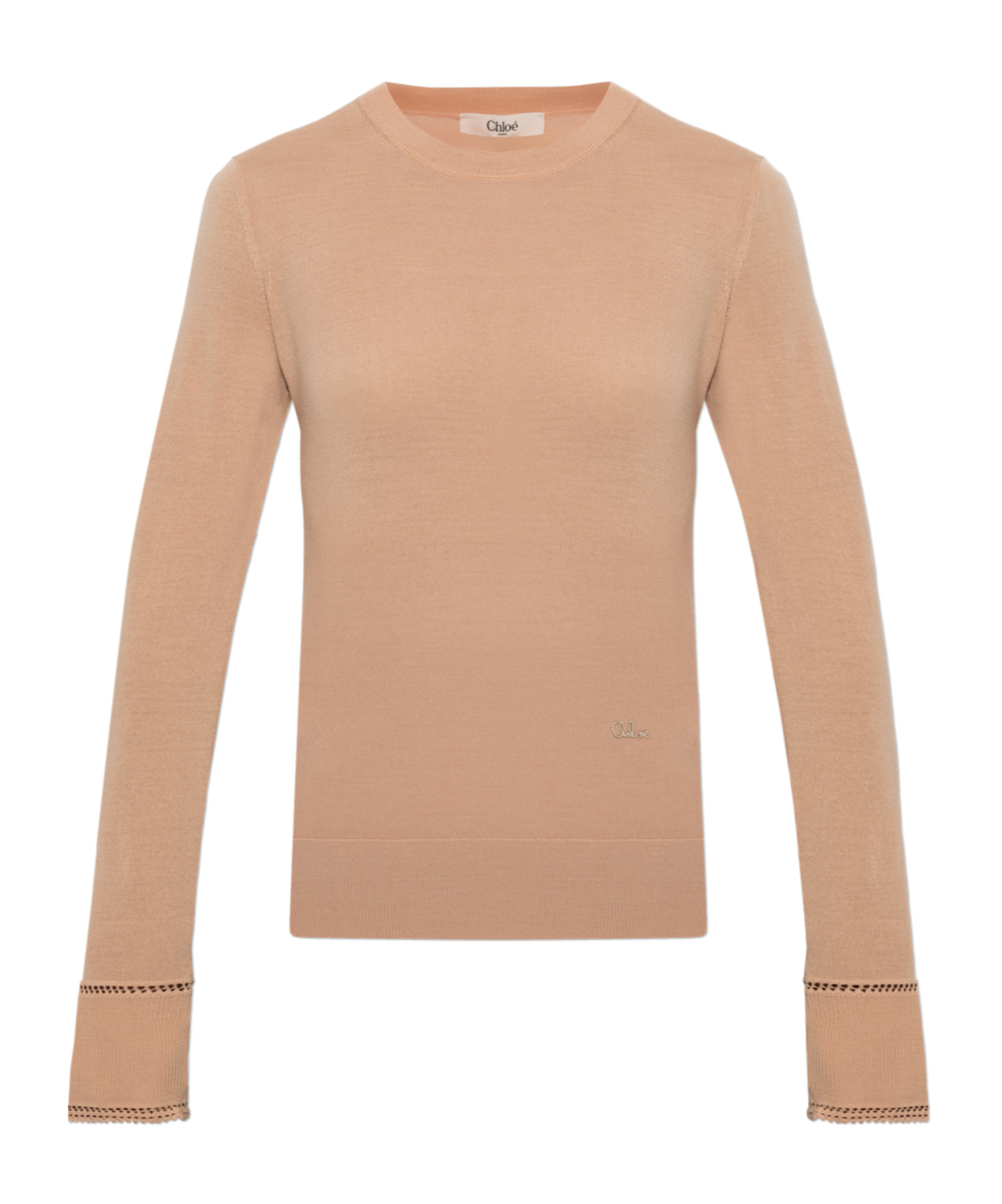 Chloé Long-sleeve Knit Top In Neutral